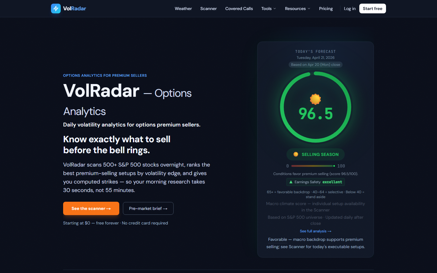 VolRadar screenshot
