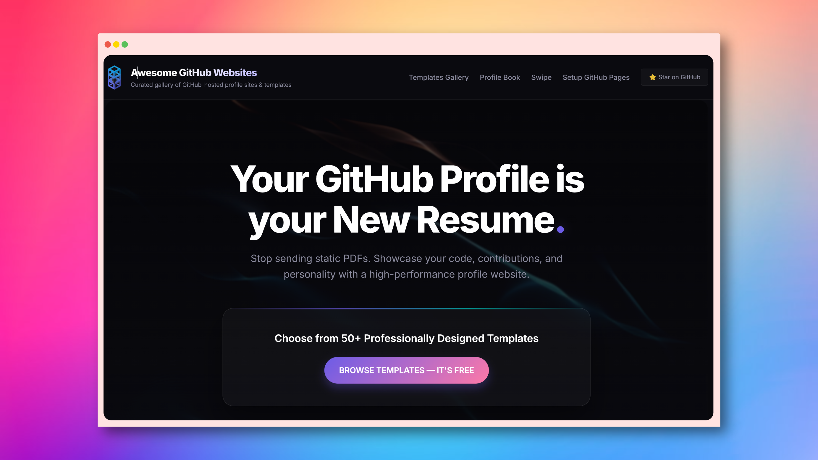Github Profiles screenshot
